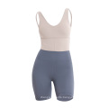 Trendy Dropshipping Yoga Bodysuit Contrast Color Sport Jumpsuit Activewear Soft Female Sportswear For Yoga